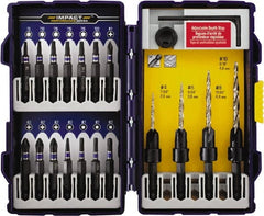 Irwin - 19 Piece, 1/4 to 7/16" Head Diam, Single End Countersink Set - Exact Tooling