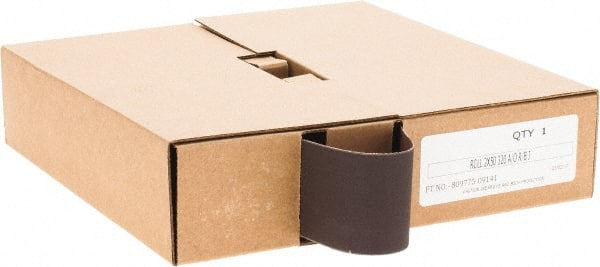 Made in USA - 2" x 50 Yd 320 Grit Aluminum Oxide Cloth Roll - J Weighted Backing - Exact Tooling