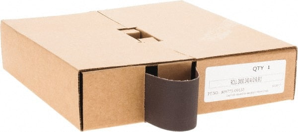 Made in USA - 2" x 50 Yd 240 Grit Aluminum Oxide Cloth Roll - J Weighted Backing - Exact Tooling