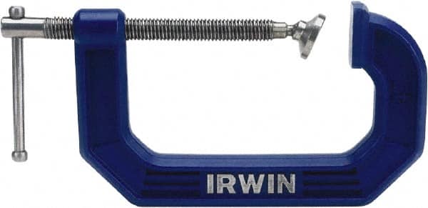 Irwin - Heavy-Duty 2" Max Opening, 1-5/16" Throat Depth, Standard C-Clamp - Standard Throat Depth - Exact Tooling