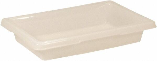 Rubbermaid - Rectangular, White Polyethylene Food Tote Box - 3-1/2" High x 12" Wide x 18" Long, with Snap-On Lid - Exact Tooling