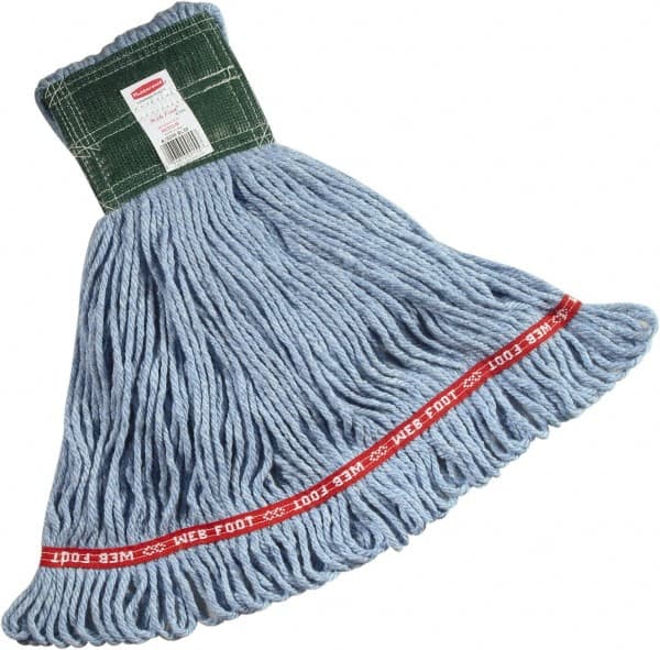 Rubbermaid - 1" Green Head Band, Medium Blended Fiber Loop End Mop Head - 4 Ply, Side Loading Connection - Exact Tooling