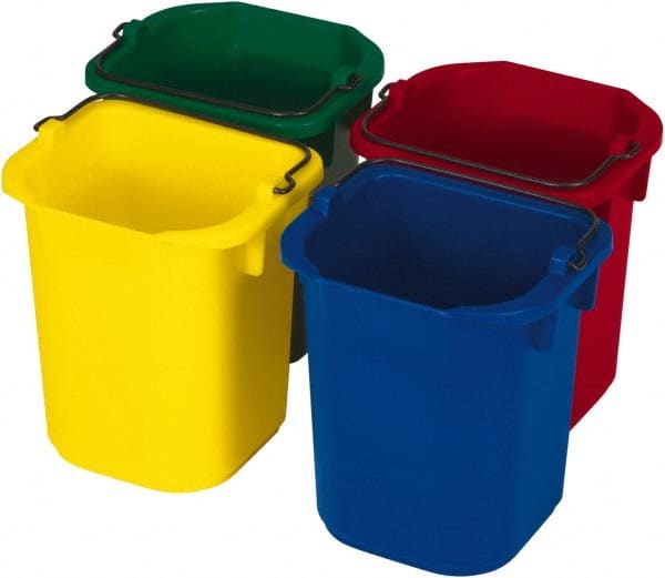 Rubbermaid - 5 Qt, 215.9mm High, Polypropylene Rectangular Color Variety Single Pail (4-Pack) - Handle Included, 190.5mm Top Length x 234.95mm Top Width - Exact Tooling