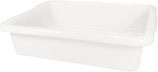 Rubbermaid - 4.6 Gal, White Polyethylene Tote Container - Nesting, 20" Long x 15" Wide x 5" High - Exact Tooling