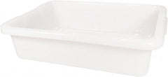 Rubbermaid - 4.6 Gal, White Polyethylene Tote Container - Nesting, 20" Long x 15" Wide x 5" High - Exact Tooling