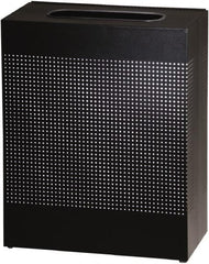 Rubbermaid - 22-1/2 Gal Black Rectangle Decorative Waste Receptacle With Top - Steel, 30" High x 24" Long x 24" Wide - Exact Tooling