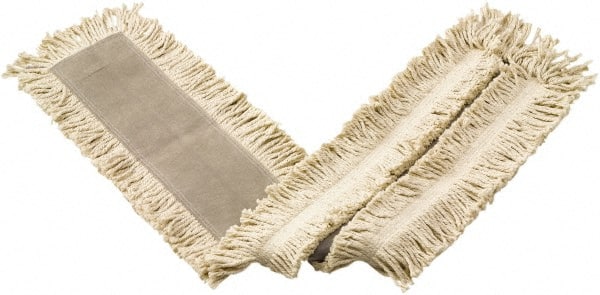 Rubbermaid - 72" Long x 5" Wide Cotton/Synthetic Dust Mop Head - Envelope Connection, White, Cut-End Head - Exact Tooling