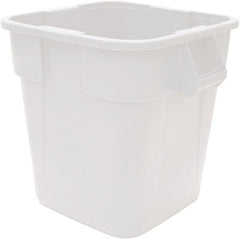 Rubbermaid - 40 Gal White Square Trash Can - Polyethylene, 730mm High x 596.9mm Long x 596.9mm Wide - Exact Tooling
