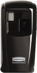 Rubbermaid - 0.012 Cu Ft Coverage, Black Metered Aerosol Dispenser - C Battery Required - Exact Tooling