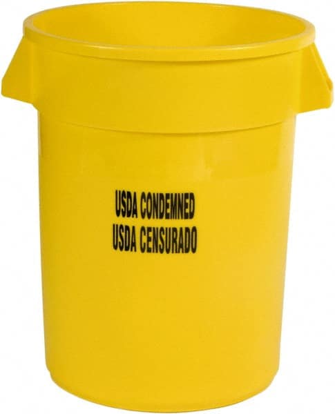 Rubbermaid - Round, Yellow Food Storage Container - 27.3" High x 22" Wide - Exact Tooling