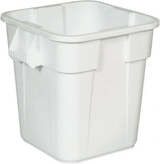 Rubbermaid - 28 Gal White Square Trash Can - Polyethylene, 572mm High x 546.1mm Long x 546.1mm Wide - Exact Tooling