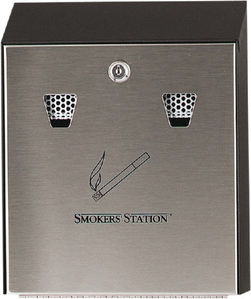 Rubbermaid - Steel Wall Mounted Ashtray - 10" Wide x 12-1/2" High - Exact Tooling