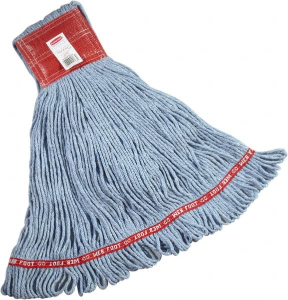 Rubbermaid - 5" Red Head Band, Large Blended Fiber Loop End Mop Head - 4 Ply, Clamp Jaw Connection - Exact Tooling