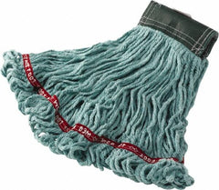 Rubbermaid - 1" Green Head Band, Medium Blended Fiber Loop End Mop Head - 4 Ply, Side Loading Connection - Exact Tooling