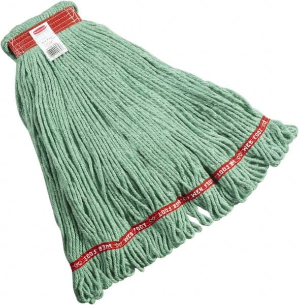 Rubbermaid - 1" Red Head Band, Large Blended Fiber Loop End Mop Head - 4 Ply, Side Loading Connection - Exact Tooling