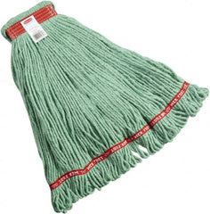 Rubbermaid - 1" Red Head Band, Large Blended Fiber Loop End Mop Head - 4 Ply, Side Loading Connection - Exact Tooling