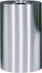 Rubbermaid - 55 Gal Aluminum Round Decorative Waste Receptacle With Top - Aluminum, 35" High - Exact Tooling