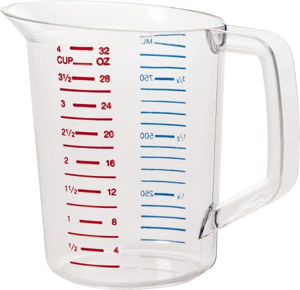 Rubbermaid - 1 Quart Polycarbonate Measuring Cup - 50 ml Graduation - Exact Tooling