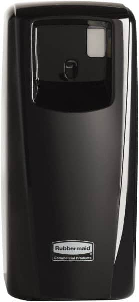 Rubbermaid - 0.019 Cu Ft Coverage, Black Metered Aerosol Dispenser - D Battery Required - Exact Tooling