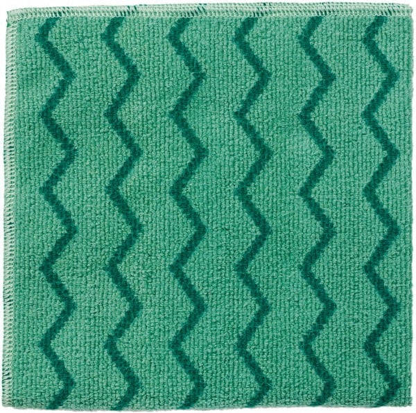 Rubbermaid - Dry Microfiber Wipes - Packet, 16" x 16" Sheet Size, Green - Exact Tooling