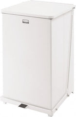 Rubbermaid - 40 Gal Square Unlabeled Trash Can - 30" High x 19" Long x 19" Wide, White, Steel - Exact Tooling