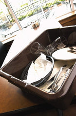 Rubbermaid - 7 Gal, Brown Polyethylene Tote Container - Nesting, 21-1/2" Long x 17.1" Wide x 7" High - Exact Tooling