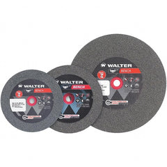WALTER Surface Technologies - 80 Grit Aluminum Oxide Bench & Pedestal Grinding Wheel - 10" Diam x 1" Hole x 1" Thick, 2500 Max RPM, Fine Grade, Vitrified Bond - Exact Tooling