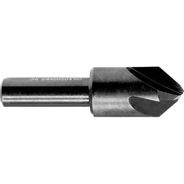 Melin Tool - 1/8" Head Diam, 1/8" Shank Diam, 4 Flute 60° High Speed Steel Countersink - Exact Tooling