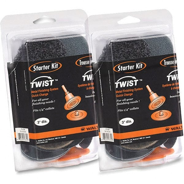 WALTER Surface Technologies - 16 Piece, 36, 50, 60, 80, 120 Grit, 3" Disc Diam, Abrasive Disc Kit - Coated, (2) Medium, Coarse, Fine, Super Fine Grade, Zirconia Alumina - Exact Tooling