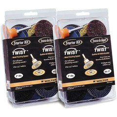 WALTER Surface Technologies - 31 Piece, 36, 40, 50, 60, 80, 120 Grit, 2" Disc Diam, Abrasive Disc Kit - Coated, (3) Coarse, (3) Fine, (3) Super Fine, (4) Medium Grade, Zirconia Alumina - Exact Tooling