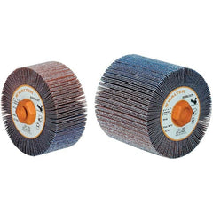 WALTER Surface Technologies - 4-1/4" Diam 40 Grit Aluminum Oxide Unmounted Flap Wheel - 5/8-11 Threaded Hole, 2" Wide, Coated, Grade Coarse, 3,800 Max RPM - Exact Tooling