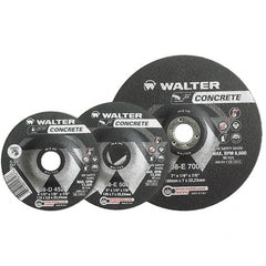 WALTER Surface Technologies - 24 Grit, 7" Wheel Diam, 1/4" Wheel Thickness, 7/8" Arbor Hole, Type 27 Depressed Center Wheel - Aluminum Oxide, Resinoid Bond, 8,600 Max RPM - Exact Tooling
