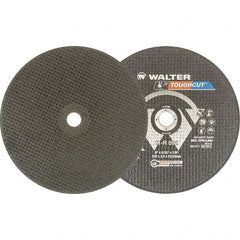 WALTER Surface Technologies - 9" 30 Grit Aluminum Oxide Cutoff Wheel - 3/32" Thick, 7/8" Arbor, 6,600 Max RPM, Use with Angle Grinders - Exact Tooling