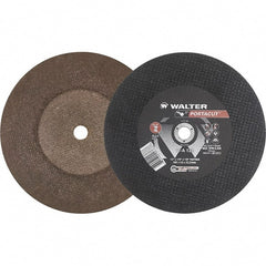 WALTER Surface Technologies - 12" 24 Grit Aluminum Oxide Cutoff Wheel - 1/8" Thick, 7/8" Arbor, 6,300 Max RPM, Use with Electric & Gas Powered Saws - Exact Tooling