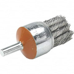 WALTER Surface Technologies - 1-1/8" Brush Diam, Knotted, End Brush - 1/4" Diam Shank, 20,000 Max RPM - Exact Tooling