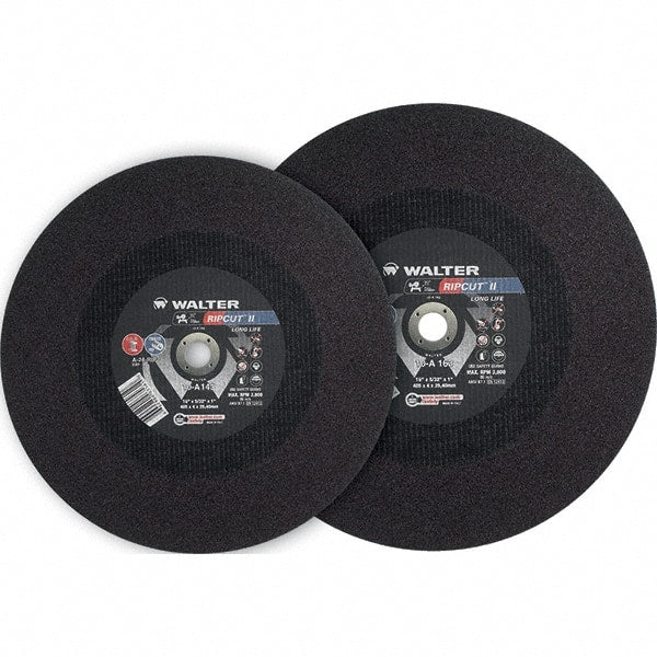 WALTER Surface Technologies - 20" 24 Grit Aluminum Oxide Cutoff Wheel - 3/16" Thick, 40mm Arbor, 3,000 Max RPM, Use with Stationary Tools - Exact Tooling