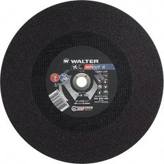 WALTER Surface Technologies - 16" 24 Grit Aluminum Oxide Cutoff Wheel - 5/32" Thick, 1" Arbor, 3,800 Max RPM, Use with Stationary Tools - Exact Tooling