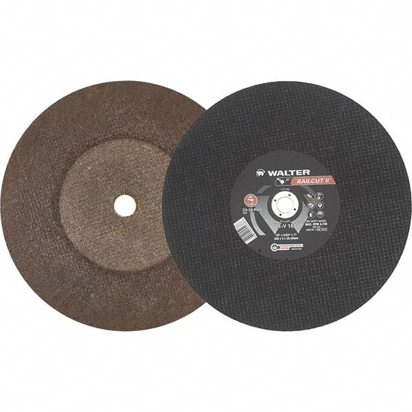 WALTER Surface Technologies - 16" 24 Grit Aluminum Oxide Cutoff Wheel - 5/32" Thick, 1" Arbor, 4,700 Max RPM, Use with Electric & Gas Powered Saws - Exact Tooling