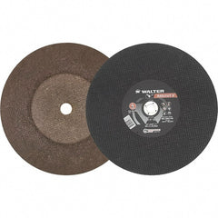 WALTER Surface Technologies - 16" 24 Grit Aluminum Oxide Cutoff Wheel - 5/32" Thick, 1" Arbor, 4,700 Max RPM, Use with Electric & Gas Powered Saws - Exact Tooling