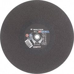 WALTER Surface Technologies - 20" 24 Grit Aluminum Oxide Cutoff Wheel - 3/16" Thick, 1" Arbor, 3,000 Max RPM, Use with Stationary Tools - Exact Tooling