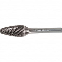WALTER Surface Technologies - 5/16" Cut Diam, 1/4" Shank Diam, Tree Head Double Cut Burr - Carbide, 5/8" LOC - Exact Tooling