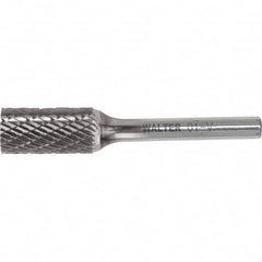 WALTER Surface Technologies - 1/4" Cut Diam, 1/4" Shank Diam, Cylinder Head Double Cut Burr - Carbide, 5/8" LOC - Exact Tooling