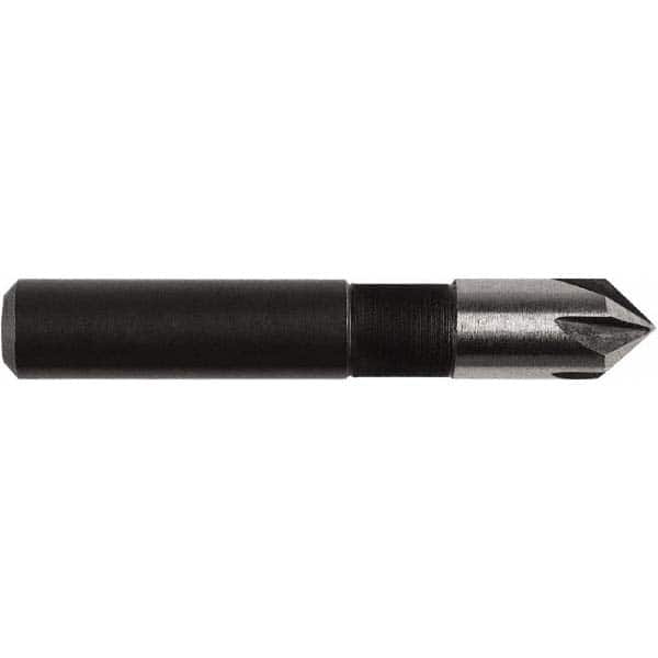 Irwin - 1/4" Head Diam, 1/4" Shank Diam, 5 Flute 82° High Speed Steel Countersink - Exact Tooling