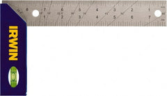 Irwin - 8" Blade Length ABS Plastic (Handle) & Stainless Steel (Blade) Square - Exact Tooling