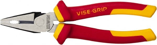 Irwin - 7" OAL, 1-1/2" Jaw Length, Side Cutting High Leverage Pliers - Combination Jaw - Exact Tooling