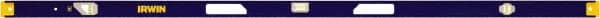 Irwin - 72" Long 3 Vial I-Beam Level - Aluminum, Blue/Yellow, 1 Level & 2 Plumb Vials - Exact Tooling