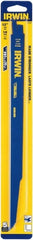 Irwin Blades - 12" Long, Bi-Metal Reciprocating Saw Blade - Straight Profile, 18 TPI, Toothed Edge, Tang Shank - Exact Tooling