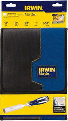 Irwin - 5 Piece Wood Chisel Set - Acetate, Sizes Included 1/4 to 1-1/4" - Exact Tooling