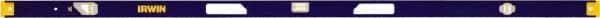 Irwin - Magnetic 78" Long 3 Vial I-Beam Level - Aluminum, Blue/Yellow, 1 Level & 2 Plumb Vials - Exact Tooling