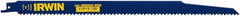 Irwin Blades - 12" Long, Bi-Metal Reciprocating Saw Blade - Tapered Profile, 6 TPI, Toothed Edge, Tang Shank - Exact Tooling